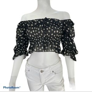 $10 SALE Whyte Valentine Smocked Crop Top Size 4 (US)